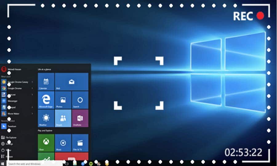 record screen shot and video clip with windows 10