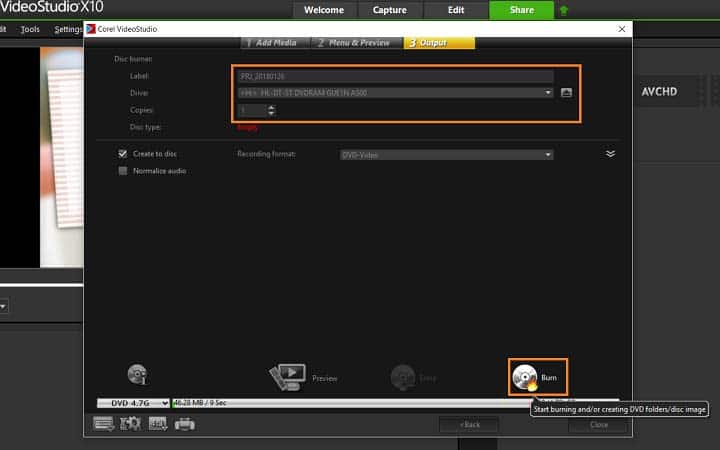 How To Burn A DVD in VideoStudio